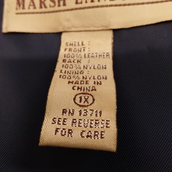 Vintage 90s Marsh Landing II Suede Leather Vest Size 1X Blue Satin Back - Picture 7 of 12